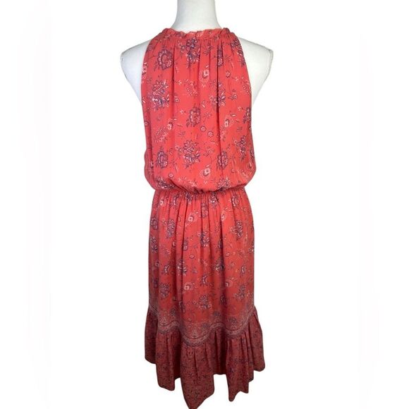 JOIE CHARACTER Silk Sleeveless MIDI Dress Strawberry Paisley Sz M Bohemian Boho - Picture 6 of 12